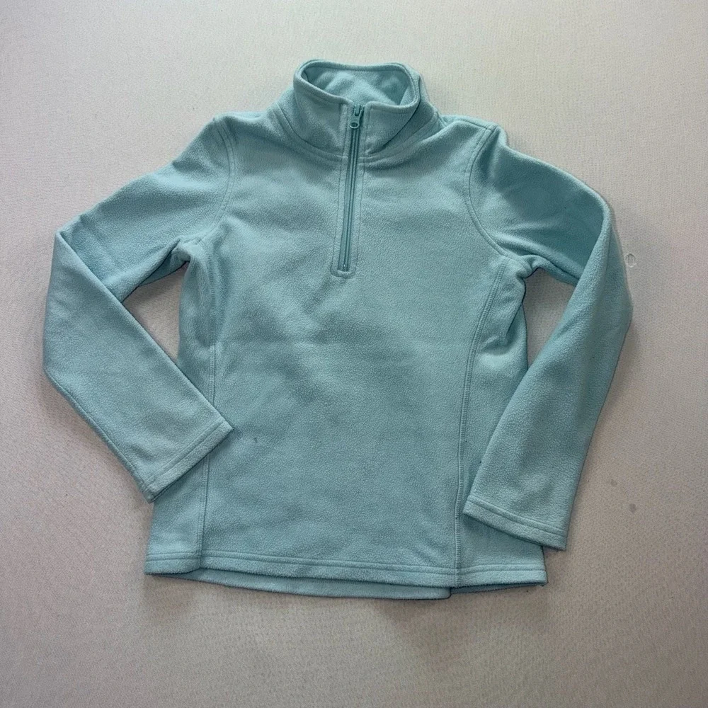 Old Navy Active Girls Light Blue Fleece 1/4 Zip Pullover Size Medium